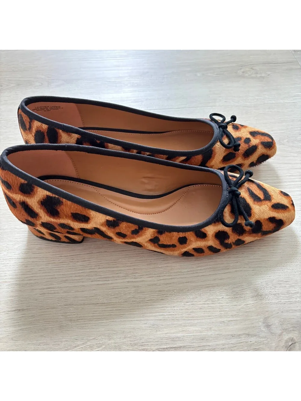 Talbots NWOT Women's Leopard Print Calf Hair Penelope Ballet Flats Size 9.5